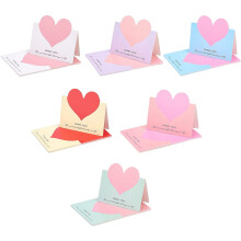 Cartes de remerciement motif cœur, 60 pièces, 8,5 x 9,7 cm