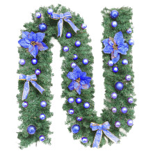 Décoration d'escalier en rotin fleuri de Noël, 270 cm