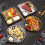 Snacktablett-Set aus Edelstahl mit Dipschale, 5-teilig 1