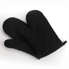 Gants de cuisine noirs en coton résistant à la chaleur (lot de 2)