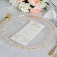 Clear Acrylic Charger Plates with Beaded Trim 12 in (6 Pack)