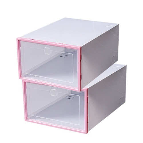 Stackable Plastic Shoe Boxes Clear Front 13x9x5.5 cm 2