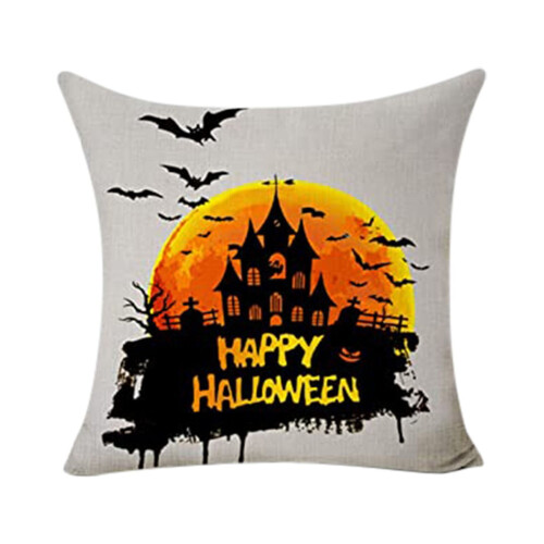 Halloween örngott 45x45cm persikofärgad sammet