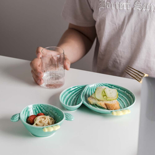 Assiette à dessert en céramique en forme de cactus 1