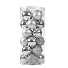 24pcs Shatterproof Christmas Ball Ornaments 80mm Silver