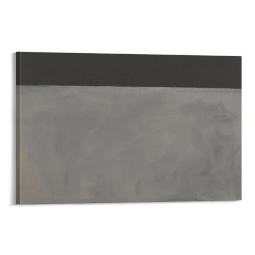 Mark Rothko Lærredstryk - Sort og Lysegrå, 12x