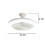 Plafondventilator met verlichting, 10,2 inch witte E27-lamp 3
