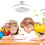 Plafondventilator met verlichting, 10,2 inch witte E27-lamp 4