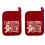 Christmas Oven Mitts with Hanging Loop, Red Heat-Resistant 2