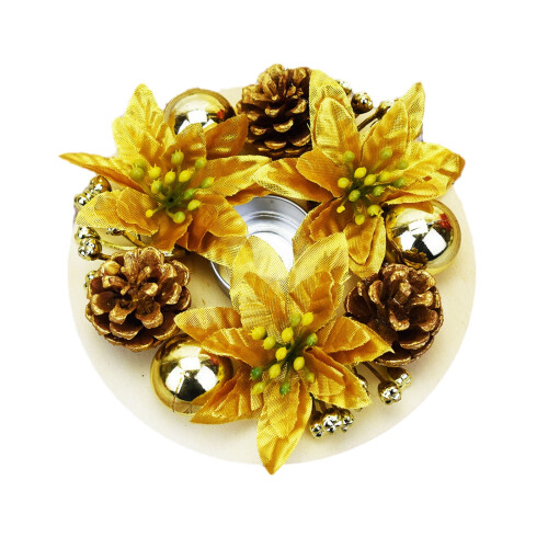Needle Candlestick Wreath 5.9 in Artificial Leaves Home 1