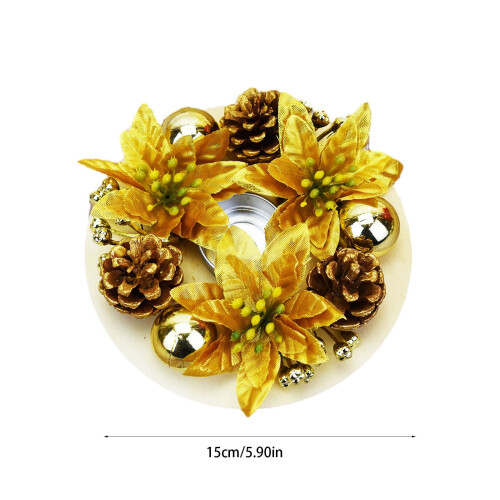 Needle Candlestick Wreath 5.9 in Artificial Leaves Home 2