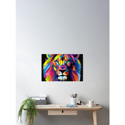 Banksy Regenbogenlöwe Leinwandposter (ungerahmt) 1