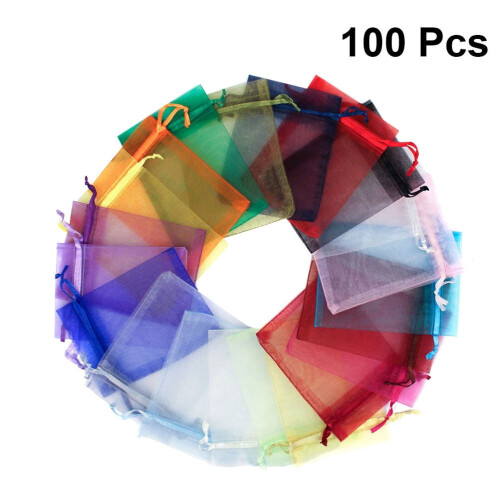 100pcs Organza Drawstring Gift Bags 9x12cm 1