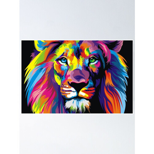 Banksy Regenbogenlöwe Leinwandposter (ungerahmt) 2