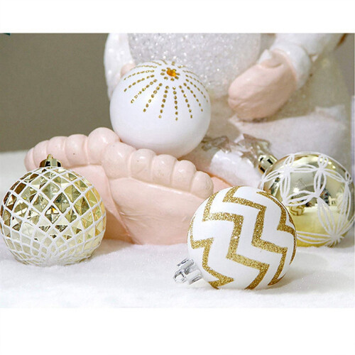 Christmas Balls Gold White 60mm Shatterproof 30PCS 1