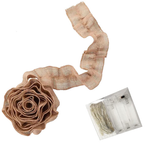 Christmas Linen Garland with LED Lights 1