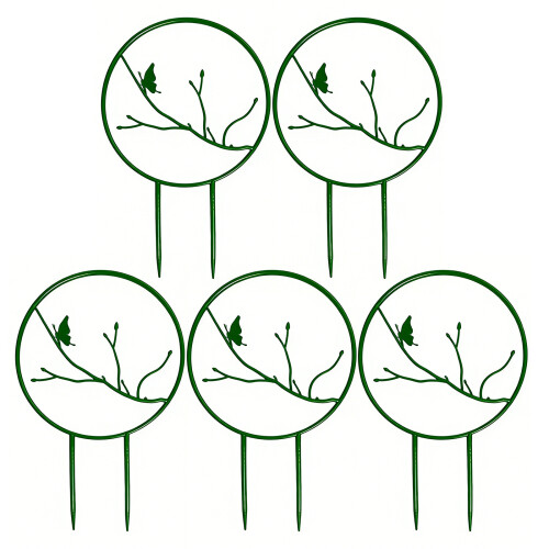 5Pcs Garden Plant Support Stake Stand Round-butterfly1 Type