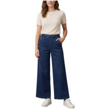 (Denim Blue, UK14) Ex M&S Womens Denim Wide Leg Waist High Rise