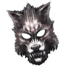 Horrorwolf vermomt halfgelaatsmasker voor-Zwarte Wolf-masker