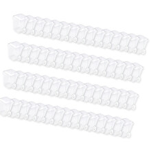 Square Lid With Spoon Dessert Cup 200ml Clear Plastic-60pcs