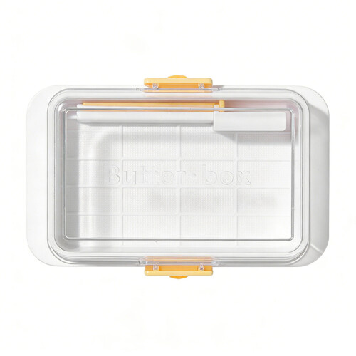 Butter Dish with Lid for Countertop Plastic Cheese-White
