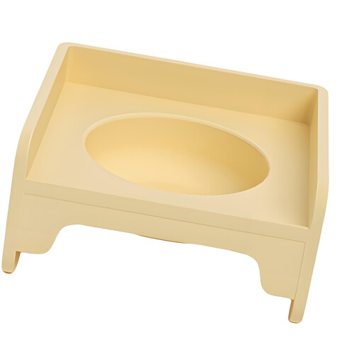 Modern Square Shape Pet Feeder Plastic Nonslip Feeding-Yellow