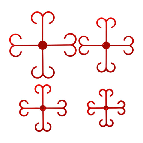 4Pcs Double Hook Support Clips, Plastic Indoor Decor Fixing-Red