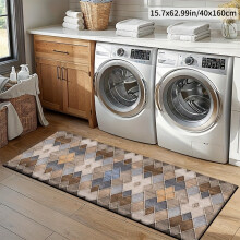 (A, 40*160 (39.88cm*160.02cm)) 1 Diatomite Kitchen Rug, Minimalist Style, Rectangle, Long Strip Rug, Simple Design, Cushioned