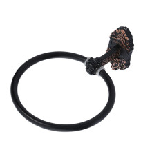 Black Aluminium Bathroom Towel Ring 17cm Wall Mounted Modern Towel Holder with Concealed Screw Design
