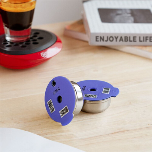 Coffee Capsule Pod for  Tassimo Machine Refillable Filter Pod Silicone Lid Replacement 220Ml Espresso Coffee 2