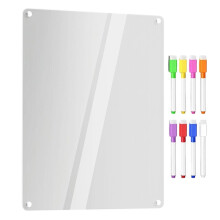Magnetische Acryl-Whiteboard-Tafel für Den Kühlschrank mit 8 Farbmarkern, Transparente Memo-Tafel, 30,5 X 20,3 cm (12" X 8")