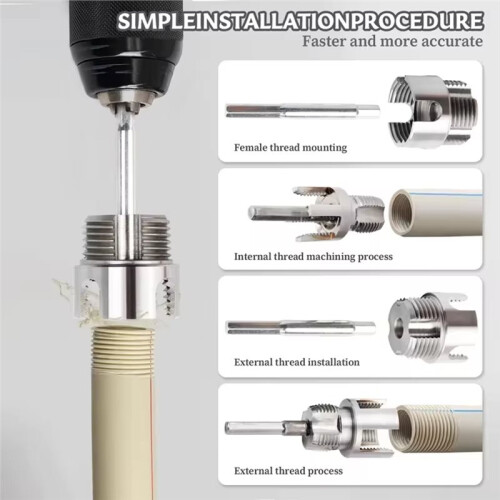 Pipe Threading Tool PVC Pipe Threading Cutter Water Pipe Internal External Thread Tapping Tool Electric Drill