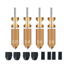 4pc for Flashforge AD5X Quick-Detachable Hotend Nozzle0.25/0.4/0.6/0.8MM W/4pcs Silicone Socks and 4pcs Brush