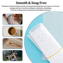 Plastic Canvas Sheets for Needlepoint & DIY Crafts, 13.4inch X 10.4inch with 2.5mm Mesh, 6PCS