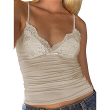 Top per Donna Sexy - Canotte - Y2K Bralette con Spalline Sottili Canottiere Aderenti per Uscire Bianco M