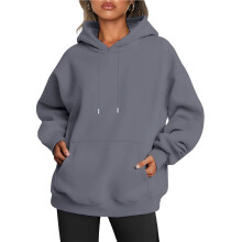 Womens Oversized Hoodies Fleece Sweatshirts Fall Fashion Pullover Sweaters Winter Clothes Dark Gray 5XL