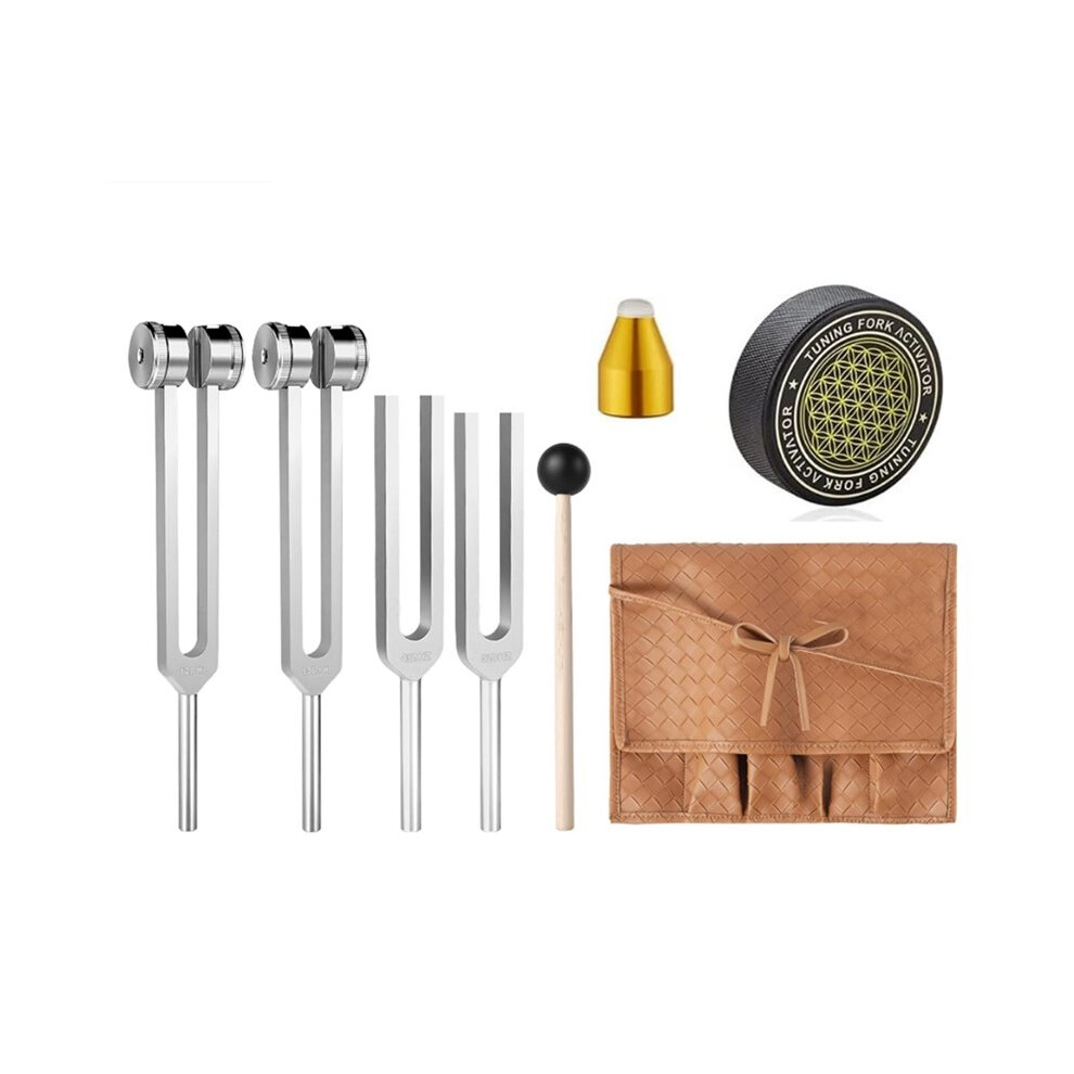 Tuning Forks For Healing(528Hz, 432Hz, 136.1Hz, 128Hz),Weighted & Unweighted Tuning Forks Set For Chakra/Sound/Yoga 6032093465354
