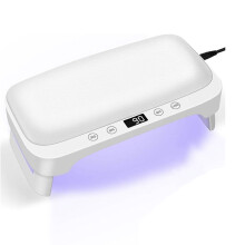 UV Nail Lamp with Arm Rest UV Gloves, LED Nail Light for Gel Nails Polish, 4 Timer Foldable Nail Dryer EU Plug