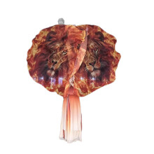 Elegant Red Fire And Lions Worship Flags With Flexible Rods For
