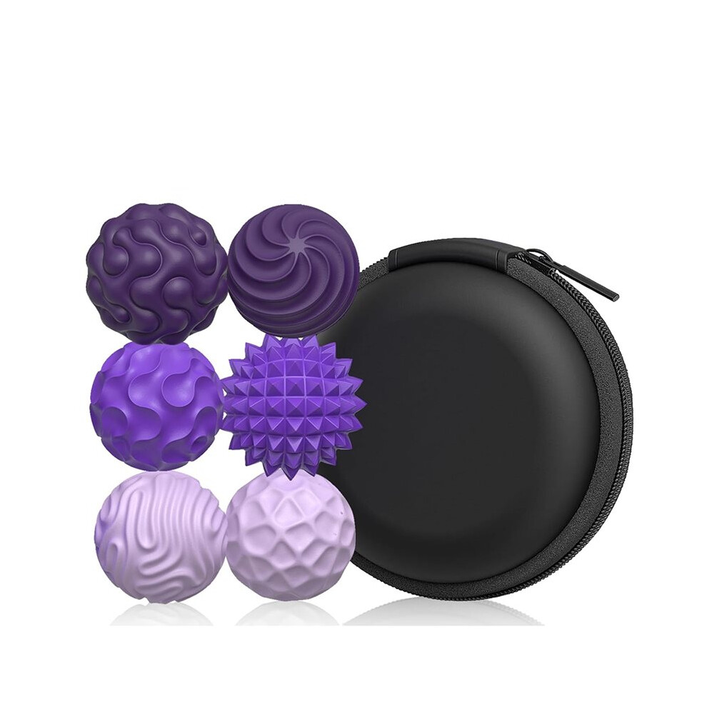Brecantia Silicone Magnetic Balls For Stress Relief, Stress-Relieving Toys For Adults & Teens, 6Pcs Textured Sensory Balls