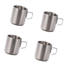 Tasses à café en acier inoxydable 304, paquet de 4,-Argent 150ml