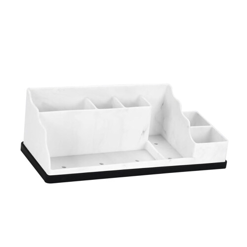 Practical Travel Toiletry bag pliable Design-white marble
