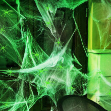 Halloween Glow in the Dark Spiders 30 Pack Light Green Luminous Fake Spider Props for Party Decor