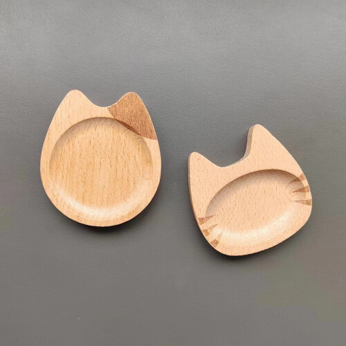 Assiettes miniatures en bois pour condiments, plats-B 1