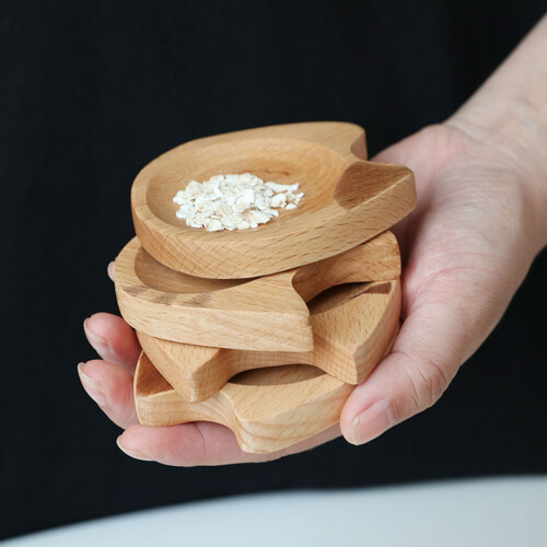 Assiettes miniatures en bois pour condiments, plats-B 2