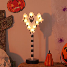 LED pumpkin bat night light wooden Halloween decor