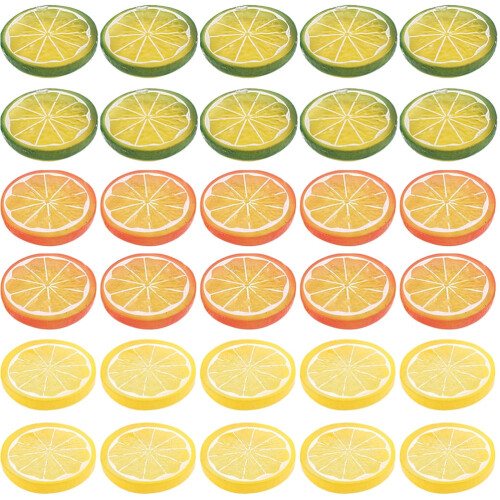 30pcs Artificial Lemon Slices PVC Decorative Props