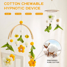 Wooden Bee & Flower Woven Bed Bell for Children's Room