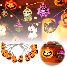 Halloween LED pumpkin string lights double layer