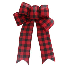 Couronne de Noël avec nœud, décoration de sapin de Noël de style champêtre